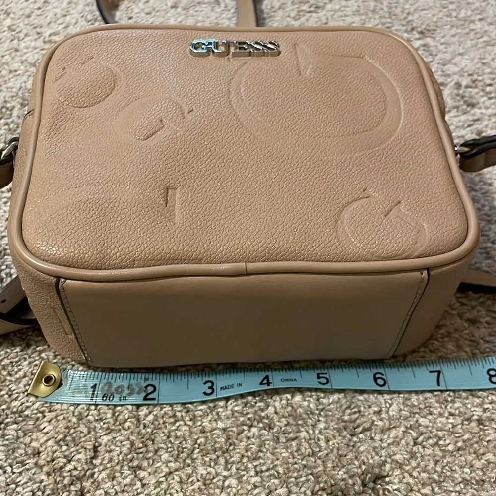 Guess Women Light Pink Printed Campos Mini Crossbody Sling Bag